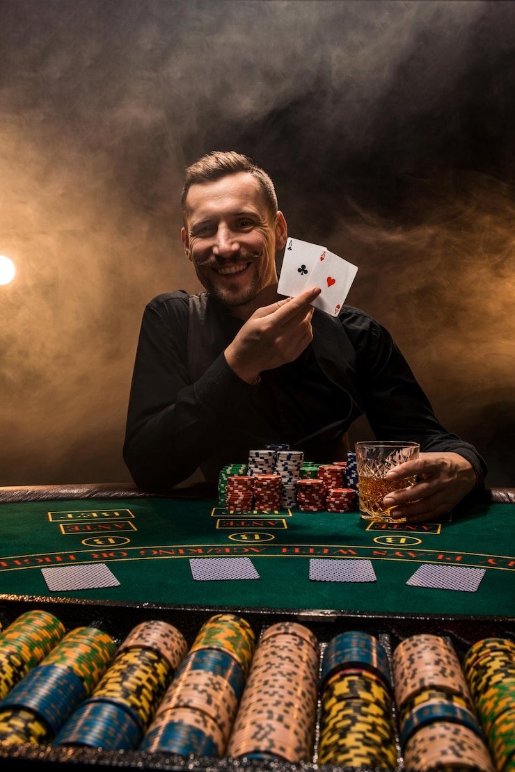 Studio dealer langsung pokerbulls dengan kamera HD multi-sudut dan profesional terlatih